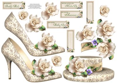 White Rose Shoe and Hat