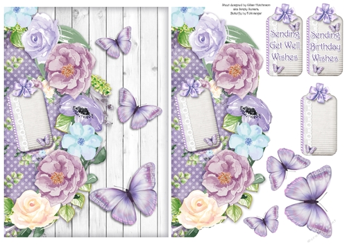 Butterflies and Floral Card Front