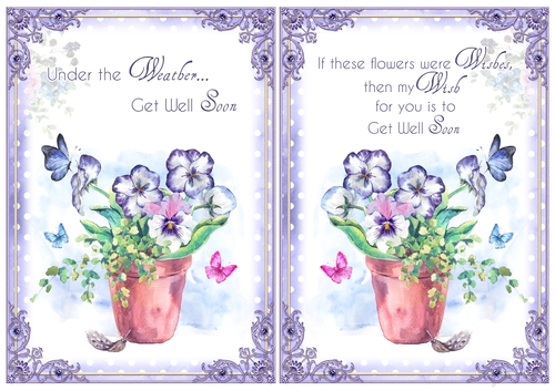 2 Pansy Get Well  Card Fronts