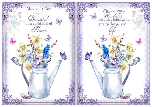 2 Birthday Watering Can Card Fronts