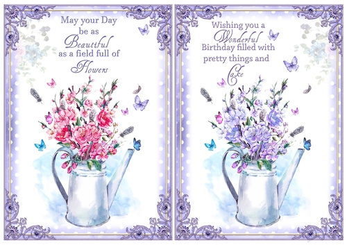 Watering Can Birthday Card Fronts Set 2