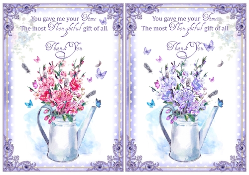 2 Thank You Watering Can Card Fronts