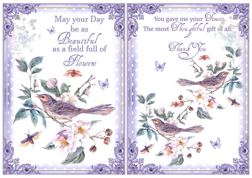2 Bird Thank You/Birthday Card Fronts