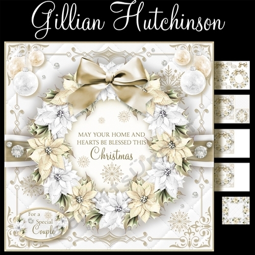 Gold Poinsettia Christmas Wreath