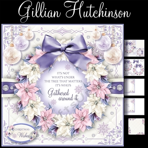 Lilac Poinsettia Christmas Wreath