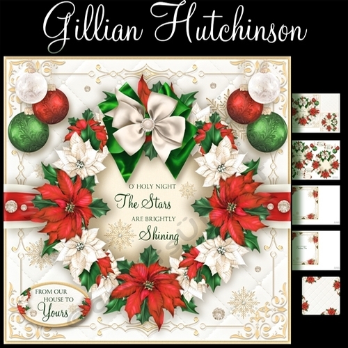 Red Poinsettia Christmas Wreath