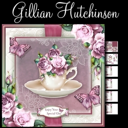 The Burgundy Rose Teacup