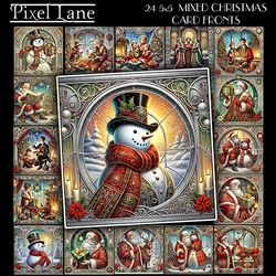 24 Mixed Christmas Toppers/Card Fronts
