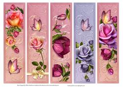 5 Mixed Floral Bookmarks