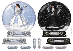2 Christmas Fairy Snow Globes