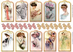10 Vintage Ladies Gift Tags