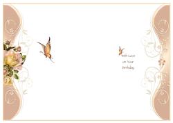 Butterfly & Roses Birthday Insert