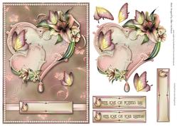Pink Lilies & Butterflies