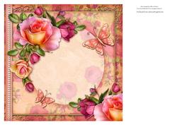Pink Scented Roses Blank Insert