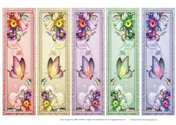 5 Flowers & Butterfly Bookmarks