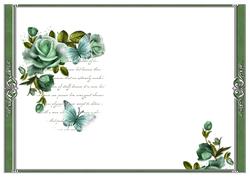 Pastel Roses & Butterfly Blank Insert