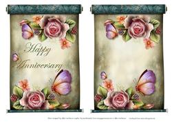 Anniversary & Blank Roses on Scrolls