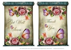 Thank You & Get Well Roses on Scrolls