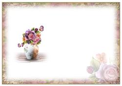 Vase of Roses Blank Insert