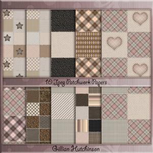 10 Mixed Patchwork A4 Papers