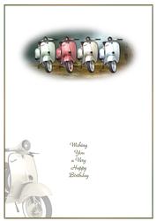 Vespa Midnight Run Birthday Insert