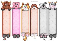 6 Mixed Animal Bookmarks