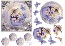 Violet Cupcake & Butterflies
