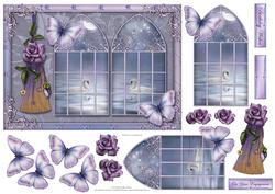 Moonlit Swans Double Window