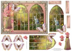 Garden Cats Double Window