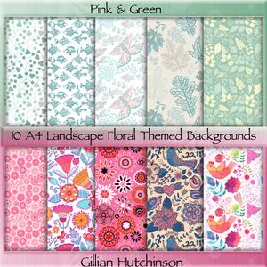10 A4 Landscape Floral Backgrounds