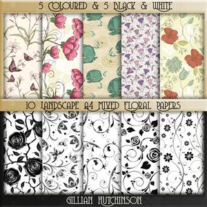10 Mixed Floral Papers