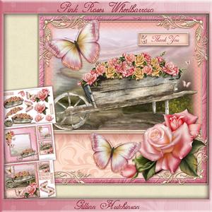 Pink Roses Wheelbarrow