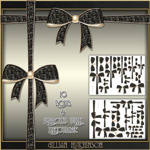 10 Decoupage Bows & Ribbons Set2