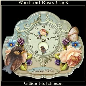 Woodland Roses Clock