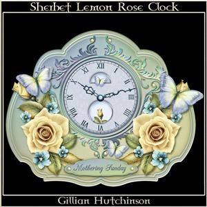 Sherbet Lemon Rose Clock