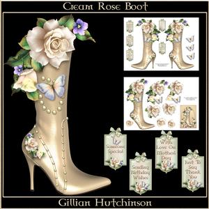 Cream Rose Boot