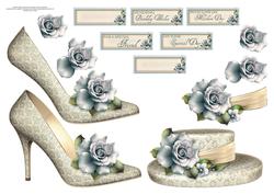 Blue Rose Shoe and Hat