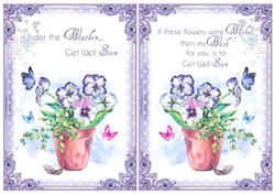 2 Pansy Get Well Card Fronts