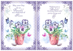 2 Pansy Birthday Card Fronts