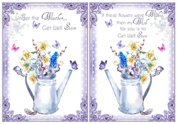 2 Watering Can Get Well Card Fronts