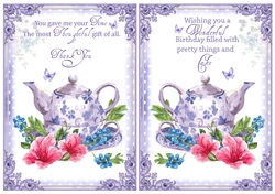 Teapot Thank You/Birthday Card Fronts