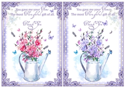 2 Thank You Watering Can Card Fronts