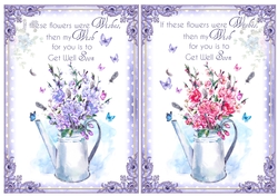 2 Watering Can Get Well Card Fronts Set 2