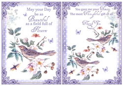 2 Bird Thank You/Birthday Card Fronts