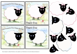 Little Sheep Birthday/Thank You Toppers