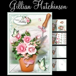 Pink Roses Flower Pot