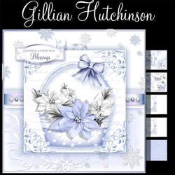 Blue Poinsettia Basket