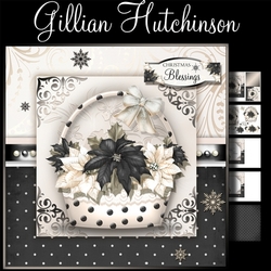 Black & Cream Poinsettia Basket