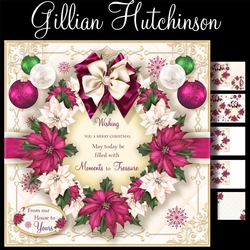 Burgundy Poinsettia Christmas Wreath