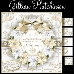 Gold Poinsettia Christmas Wreath